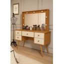 Ver imagem 1 de Penteadeira Camarim Anaisa Luz de Led e Espelho -novas Cores: Nature / Off White