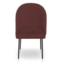 Ver imagem 4 de Kit 6 Cadeiras Poltrona de Jantar Ariel Suede Marsala Pés de Ferro Preto - Pallazio