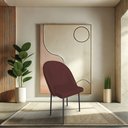 Ver imagem 2 de Kit 6 Cadeiras Poltrona de Jantar Ariel Suede Marsala Pés de Ferro Preto - Pallazio
