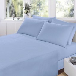 Jogo de Cama Solteiro 150 Fios Azul 6547 3 Peças Santista - 1 Jogo de Cama Solteiro 150 Fios Azul 6547 3 Peças Santista - 1