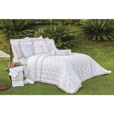 Kit Rivieri Casal Queen 5 Peças Bordado 600 Fios