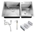 Ver imagem 1 de Cuba Gourmet Cozinha Pia Dupla Prata Luxo Aço Inox Brinovar