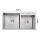 Ver imagem 5 de Cuba Gourmet Cozinha Pia Dupla Prata Luxo Aço Inox Brinovar