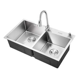 Cuba Gourmet Cozinha Pia Dupla Prata Luxo Aço Inox Brinovar - 5