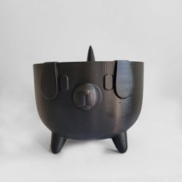 Cachepot Cachorro Preto - Pote 6 Cuia 13 - 1