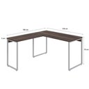 Ver imagem 3 de Mesa em L Office 135x150x75cm Kuadra Nogal - Est.branca