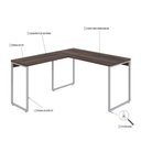 Ver imagem 4 de Mesa em L Office 135x150x75cm Kuadra Nogal - Est.branca