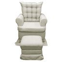 Ver imagem 3 de Kit Poltrona de Amamentação com Massagem + Base Balanço e Puff Linho Dourado Sofa Store