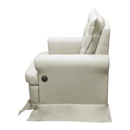 Kit Poltrona de Amamentação com Massagem + Base Balanço e Puff Linho Dourado Sofa Store - 4