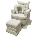 Ver imagem 2 de Kit Poltrona de Amamentação com Massagem + Base Balanço e Puff Linho Dourado Sofa Store