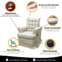 Ver mais imagens de Kit Poltrona de Amamentação com Massagem + Base Balanço e Puff Linho Dourado Sofa Store