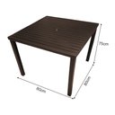 Ver imagem 3 de Mesa Tampo Ripado Quadrada 0.80x0.80m Alumínio Marrom