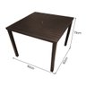 Mesa Tampo Ripado Quadrada 0.80x0.80m Alumínio Marrom - 3
