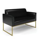 Ver imagem 1 de Sofá Namoradeira Base Industrial Dourado Marisa Corano Preto D03 - D'Rossi