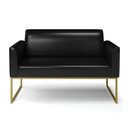 Ver imagem 3 de Sofá Namoradeira Base Industrial Dourado Marisa Corano Preto D03 - D'Rossi