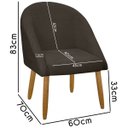 Ver imagem 5 de Kit 2 Banqueta Poltrona Lua Bouclê Ideal para Sala Penteadeira ou Salão:marrom