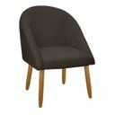 Ver imagem 2 de Kit 2 Banqueta Poltrona Lua Bouclê Ideal para Sala Penteadeira ou Salão:marrom
