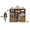 Guarda Roupa Casal 100% MDF 6 Portas 8 Gavetas - Robust -Cumaru/Fendi - Móveis Novo Horizonte - 4