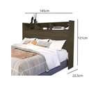 Ver imagem 2 de Cabeceira para Box Casal 140cm Melissa Castanho com Prateleiras de Mdf