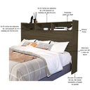 Ver imagem 2 de Cabeceira para Box Casal 140cm Melissa Castanho com Prateleiras de Mdf