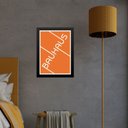 Ver imagem 1 de Quadro Bauhaus Laranja - Tipografia 33x24cm - com Vidro:moldura Preta