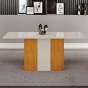 Ver imagem 3 de Mesa de Jantar Doha 160x80 Canto Reto com Vidro Cinamomo Off White Off White - Leifer
