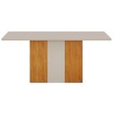 Ver imagem 1 de Mesa de Jantar Doha 160x80 Canto Reto com Vidro Cinamomo Off White Off White - Leifer