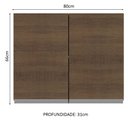 Ver imagem 2 de Armário Aéreo Madesa Glamy 80 cm 2 Portas Rustic Cor:Rustic