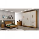 Ver imagem 3 de Guarda Roupa Solteiro Encant 6 Portas 6 Gavetas MDP Cumaru-Fendi 180cm