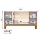 Ver imagem 3 de Buffet para Sala de Jantar Eiffel com Portas de Vidro Off White Nature – Henn