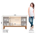Ver imagem 4 de Buffet para Sala de Jantar Eiffel com Portas de Vidro Off White Nature – Henn