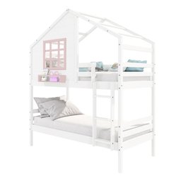 Beliche Casinha com Janela Madeira Maciça Branco/ Rosa Housin - 5