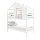 Ver imagem 2 de Beliche Casinha com Janela Madeira Maciça Branco/ Rosa Housin