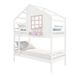 Beliche Casinha com Janela Madeira Maciça Branco/ Rosa Housin - 2