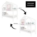 Ver imagem 6 de Beliche Casinha com Janela Madeira Maciça Branco/ Rosa Housin