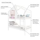 Ver imagem 3 de Beliche Casinha com Janela Madeira Maciça Branco/ Rosa Housin
