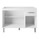 Ver imagem 3 de Balcão Gabinete para Pia Anyta 118cm 03 Portas sem Tampo Branco - Abmaza