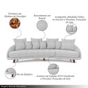 Ver imagem 3 de Sofá Living 3 Lugares 265cm Pés Madeira Morales com Almofadas Bouclê Cinza G52 - Gran Belo