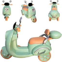 Moto Triciclo Eletrica Infantil Bang Toys Scooter Lemn 6v Verde - 3