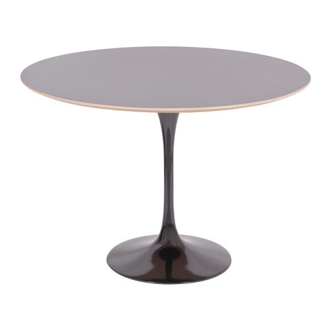 Mesa Saarinen Redonda Fórmica Preta 100cm - Base Preta