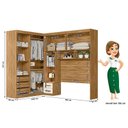 Ver imagem 2 de Quarto Modulado Casal Ambiente Florença Freijó Off White - Moval