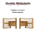 Ver imagem 5 de Quarto Modulado Casal Ambiente Florença Freijó Off White - Moval