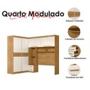 Ver imagem 4 de Quarto Modulado Casal Ambiente Florença Freijó Off White - Moval