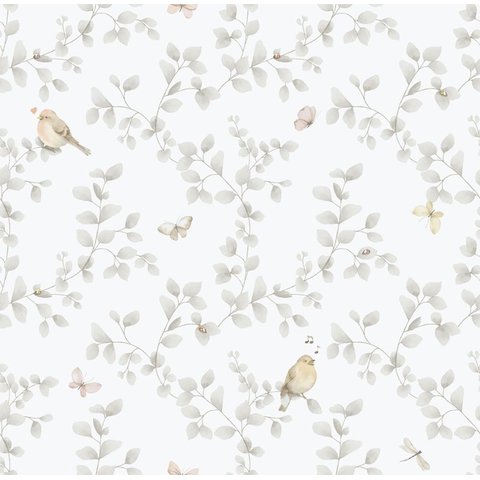 Papel de Parede Enzo Folhagem Cinza 284-2