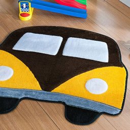 Tapete para Quarto Infantil de Menino Carro Kombi Tabaco - 2