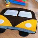 Ver imagem 2 de Tapete para Quarto Infantil de Menino Carro Kombi Tabaco