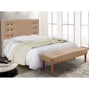 Ver imagem 2 de Kit Cabeceira e Calçadeira Recamier King 1,95m Gênova Suede Bege - Pallazio
