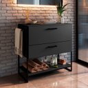 Ver imagem 1 de Gabinete para Banheiro Estilo Industrial 80cm 2 Portas sem Cuba P1028 Grafite