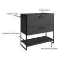 Ver imagem 4 de Gabinete para Banheiro Estilo Industrial 80cm 2 Portas sem Cuba P1028 Grafite