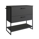 Ver imagem 2 de Gabinete para Banheiro Estilo Industrial 80cm 2 Portas sem Cuba P1028 Grafite